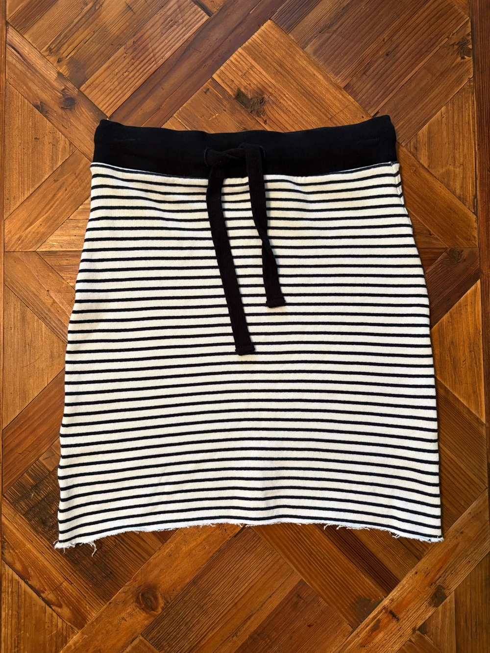 Frank & Eileen Striped Black and White Knit Drawstring Skirt